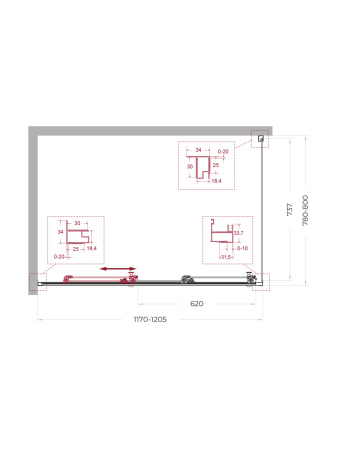 Душевой уголок BelBagno UNO-195 UNO-195-AHF-31-120/80-C-Cr 120х80 стекло прозрачное профиль хром без поддона