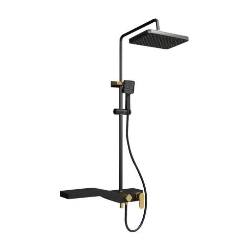 Душевая стойка Fixsen FX-9400B настенная цвет черный/золото - фото 2