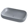 Раковина из сантехнического фаянса Abber RECHTECK AC2210MG 70х40 накладная цвет серый без отверстий под смеситель