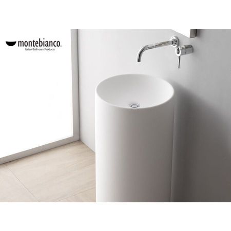 Раковина из искусственного камня MonteBianco Pisa 11235 40х40 напольная цвет белый без отверстий под смеситель