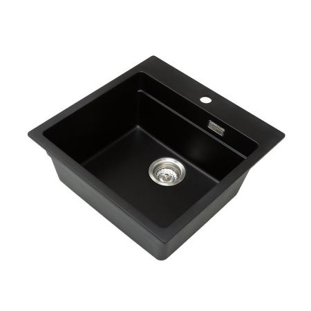 Кухонная мойка Grandex Aqua 500404 50х50 цвет черный поверхность матовая