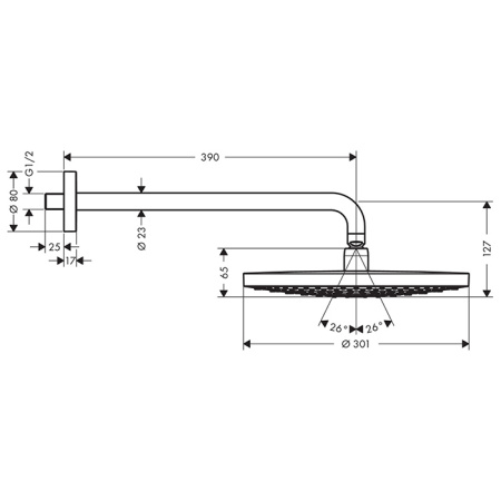Верхний душ Hansgrohe Raindance Select 27378400 30х30 хром/белый