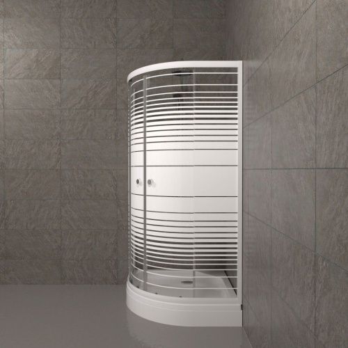 Душевой уголок Тритон Стандарт Щ0000061793 100х100 стекло с рисунком профиль белый с поддоном - фото 5