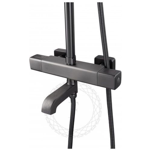 Душевая стойка Filarete FL2050BG настенная цвет графит с термостатом - фото 5