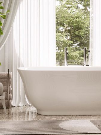 Ванна акриловая Sancos Viva FB08 170х80 отдельностоящая овальная с каркасом