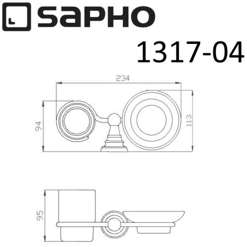 Комплект мыльница и стаканчик Sapho DIAMOND 1317-04 - фото 4