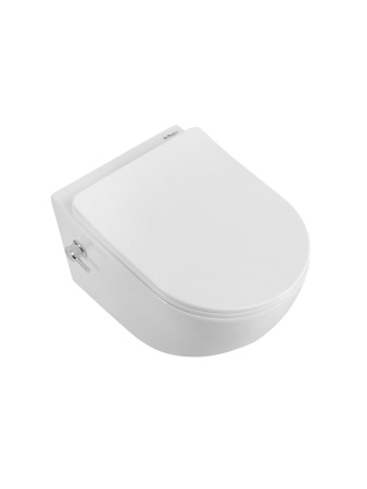 Унитаз подвесной с функцией биде и смесителем BelBagno MARINO BB7026CH-TOR-BS/SC белый с сиденьем микролифт безободковый смыв торнадо