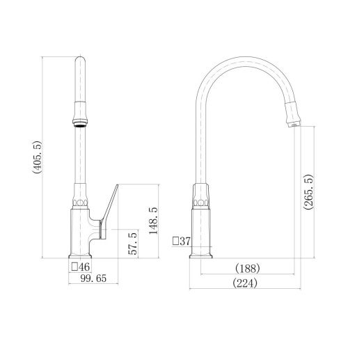 Смеситель для кухни Fashun A4186-7 на мойку хром/черный - фото 3