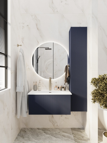 Тумба под раковину La Fenice Terra FNC-01-TER-BG-80 79х45х35 подвесная цвет синий матовый - фото 4