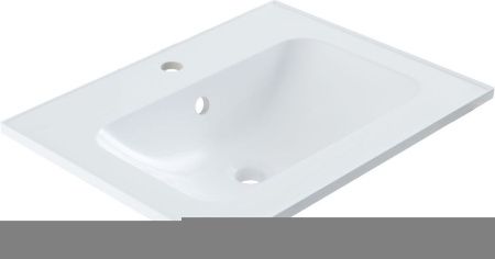 Раковина из искусственного камня Aquanet Арт 00306390 60х50 полувстраиваемая цвет белый 1 отверстие под смеситель