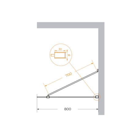 Душевая перегородка Cezares LIBERTA LIBERTA-L-1-TB-80-GR-NERO 80х195 стекло тонированное профиль черный