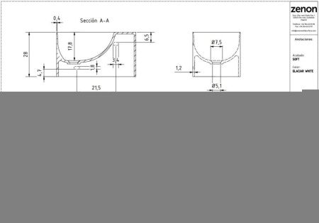 Раковина из искусственного камня Zenon Guadiana 4000.000.000.000.39674 50х30 подвесная цвет белый