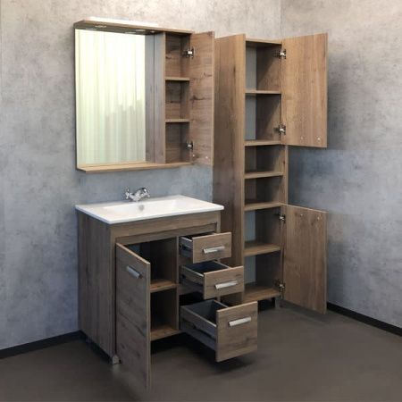 Тумба с раковиной Comforty Марио 00-00004157CF 80х50 напольная цвет коричневый