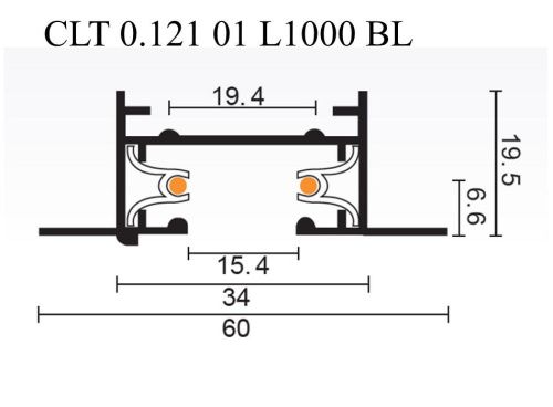 Шинопровод встраиваемый однофазный Crystal Lux CLT 0.121 CLT 0.121 01 L1000 BL - фото 2