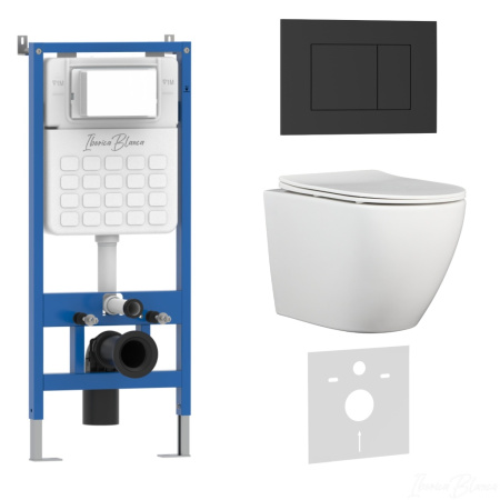 Комплект унитаз с инталляцией и клавишей смыва Iberica Blanca BILBAO ALTO IB001.BLA.231.851
