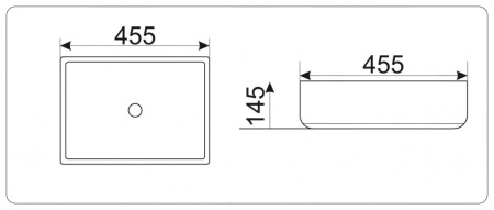Раковина из санфаянса CeramaLux 9439 46х46 накладная цвет белый
