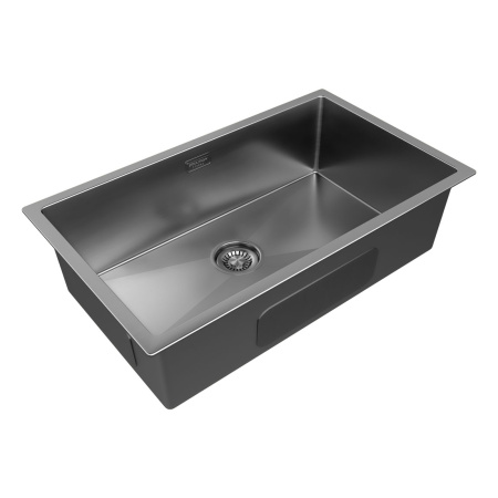 Кухонная мойка Paulmark ALLER 74 UNI PM807444-GM 69х39 цвет вороненая сталь