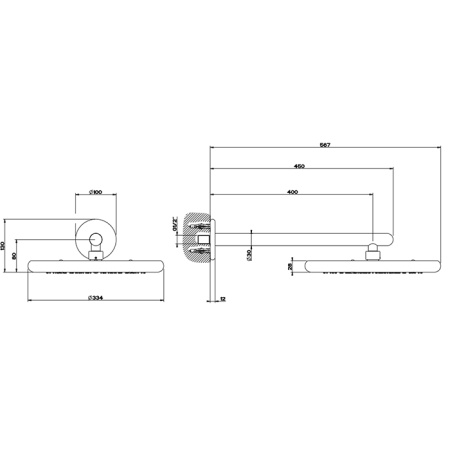 Верхний душ Gessi Goccia 33756#279 30х30 белый