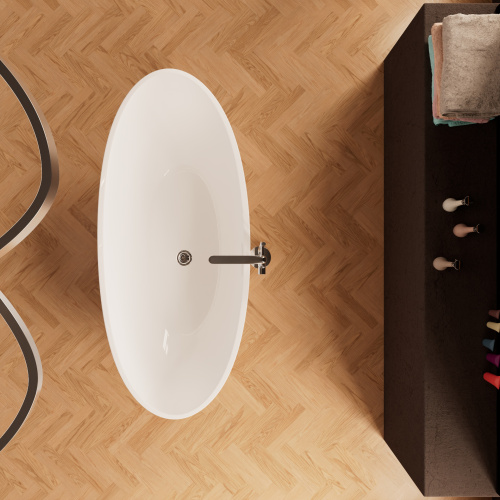 Ванна акриловая Frank 12523 170х80 отдельностоящая овальная с ножками - фото 5