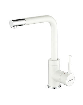 Смеситель для кухни Paulmark HONNER Ho212018-431TW на раковину белый матовый без термостата