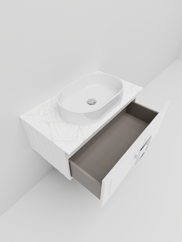 Тумба со столешницей La Fenice CUBO NFNC-01-CUB-B-80-3-GG 80х36х49 подвесная цвет белый - фото 4