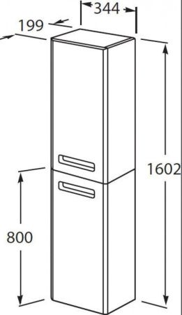 Шкаф-пенал Roca The Gap Original ZRU9302738 30х160 подвесной цвет белый