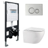 Комплект унитаз с инсталляцией с клавишей смыва ABBER Bequem AC1100-AC0105-AC0121