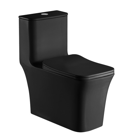 Унитаз напольный с бачком Azario GRESSA AZ-1111MB черный матовый с сиденьем микролифт безободковый каскадный смыв