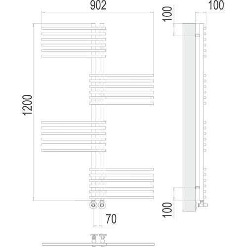 Полотенцесушитель водяной Terminus 4670078530622 90х120 хром - фото 3