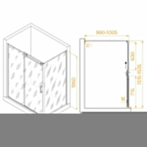 Душевой уголок RGW Tornado 020744150-14 150х100 стекло прозрачное профиль черный без поддона - фото 2