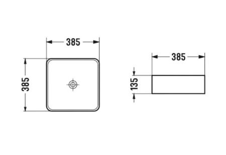 Раковина из сантехнического фарфора Bond Cube S57-388 40х40 накладная цвет черный без отверстий под смеситель