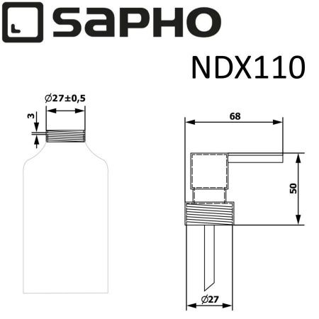 Головка дозатора запасная для диспенсера нажимного действия Sapho X-ROUND NDX110