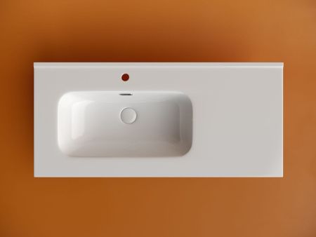 Раковина из сантехнического фарфора Ceramica Nova ELEMENT CN7003L 100х50 накладная цвет белый 1 отверстие под смеситель