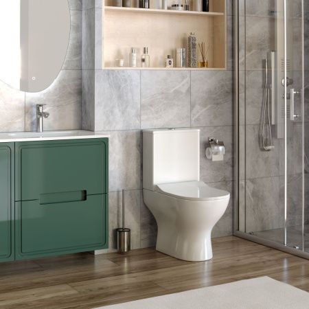 Унитаз напольный с бачком Taliente Arte Vortex 3 AR33043 белый с сиденьем безободковый смыв торнадо