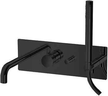 Смеситель для ванны с душем Paffoni Jo JO001NO встраиваемый в стену черный без термостата