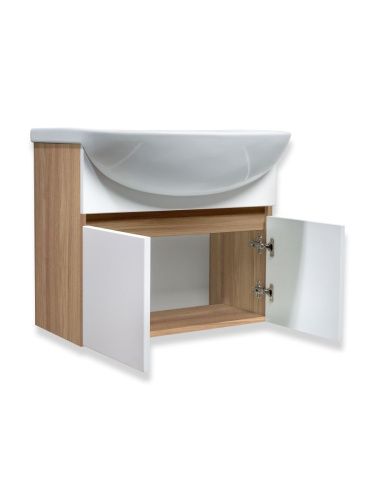 Тумба под раковину Runo ЛАДА 00-00004577 50х30 подвесная цвет белый - фото 2