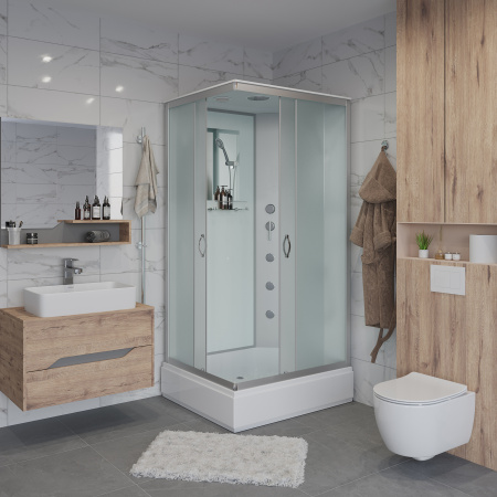 Душевая кабина Niagara Classic 330844QG 100х80 прямоугольная с крышей ориентация универсальная