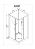 Душевая кабина AvaCan K401 100х100 квадратная без крыши ориентация универсальная