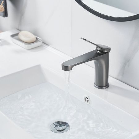 Смеситель Shevanik S6201T на раковину оружейная сталь