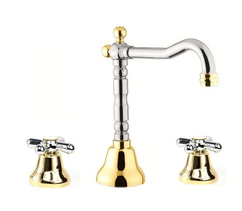 Смеситель Webert AM750202017 на раковину хром/золото - фото 2