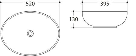 Раковина керамическая Art&Max AM-78166 50х40 накладная цвет белый
