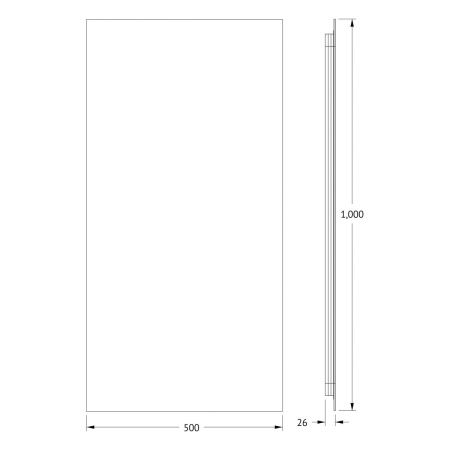 Зеркало с подсветкой Defesto GLOW DF 2505 50х100 подвесное