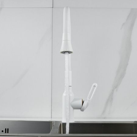 Смеситель для кухни Raffine F303C-1 на мойку белый