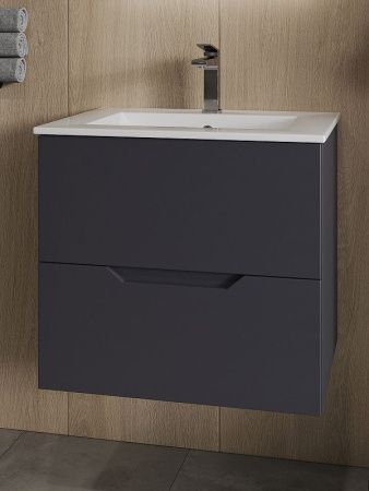 Тумба с раковиной Orange Line Li-60Tug+Ra 60х50 подвесная цвет серый