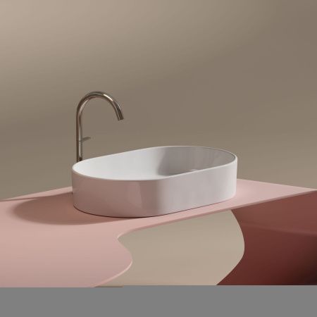 Раковина из сантехнического фарфора Ceramica Nova ELEMENT CN6048 60х40 накладная цвет белый без отверстий под смеситель