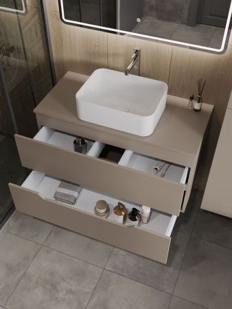 Тумба с раковиной Orange Line Li-100TuLMDF+B02-460W 100х50