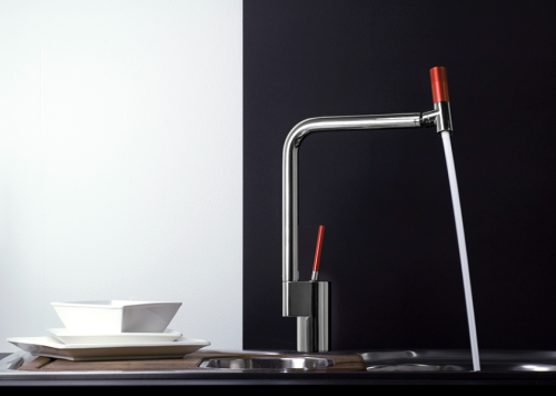 Смеситель для кухни Webert Kitchen 360° TS920302784 на мойку красный - фото 4