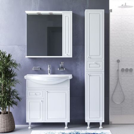 Зеркало-шкаф Damixa Palace One M41MPR0751WG 80х80 подвесной цвет белый