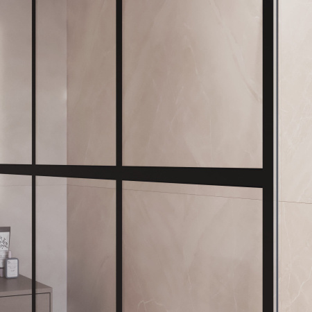 Душевая перегородка RGW Walk In 35101810-84 100х200 стекло с рисунком профиль черный