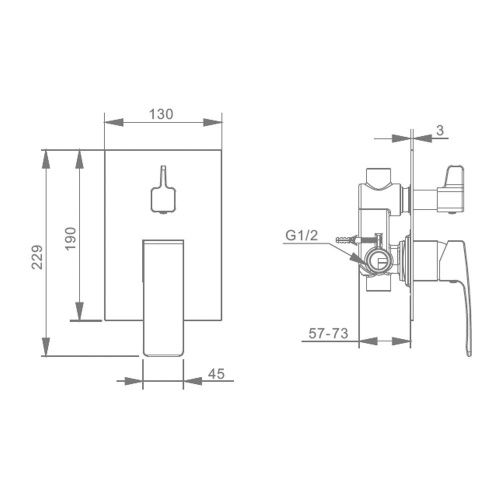 Смеситель для ванны и душа Raglo R01 R01.272.03 встраиваемый в стену золото - фото 3